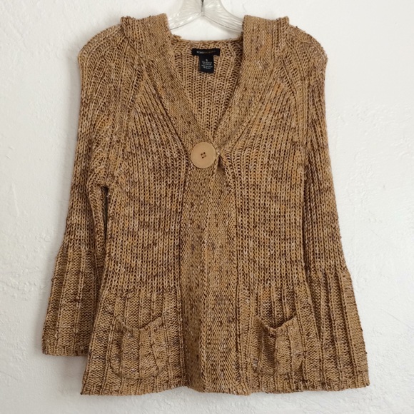 BCBG MaxAzria chunky cardigan, 3/4 bell sleeves - Picture 1 of 8